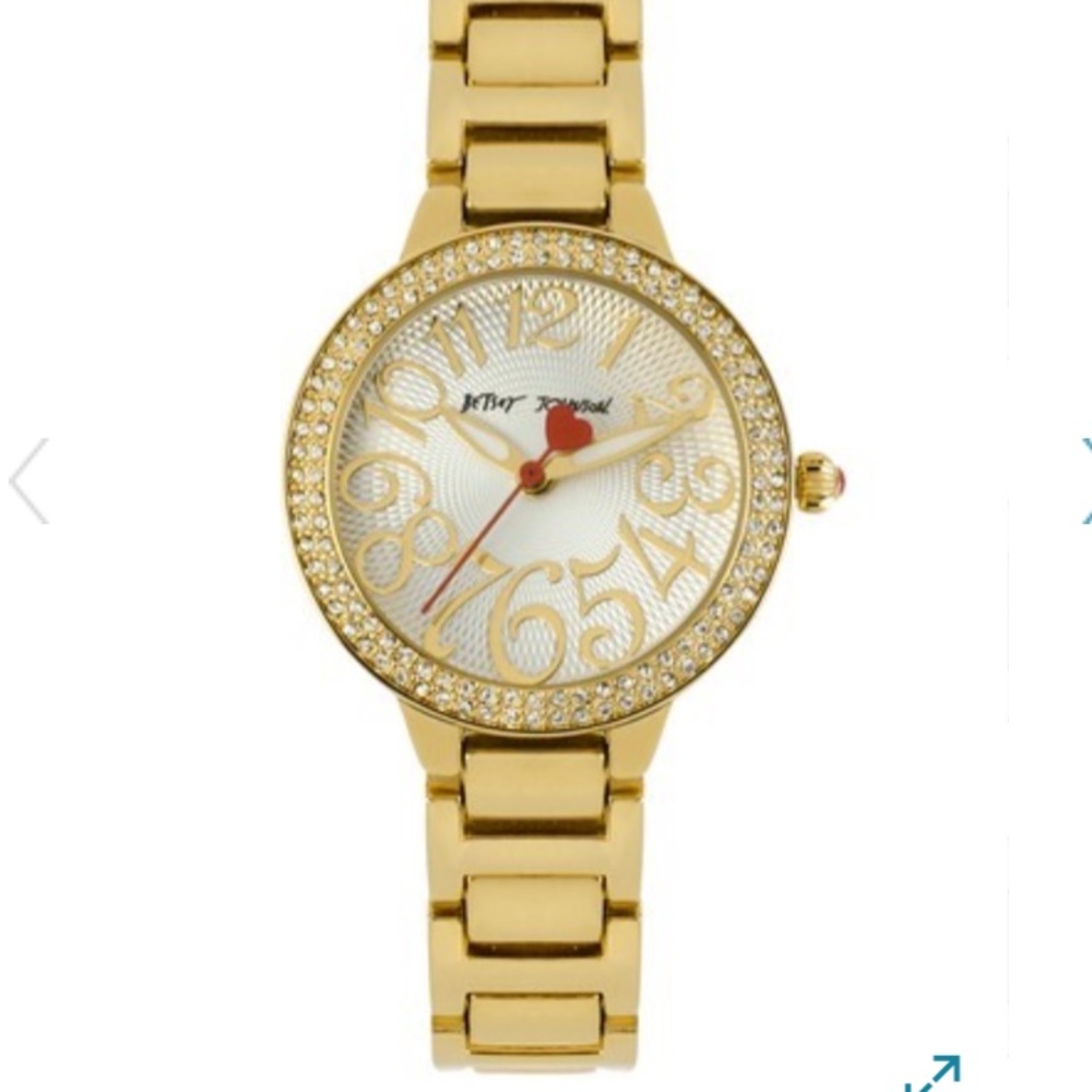Betsy Johnson Glitz Gold Bracelet Watch